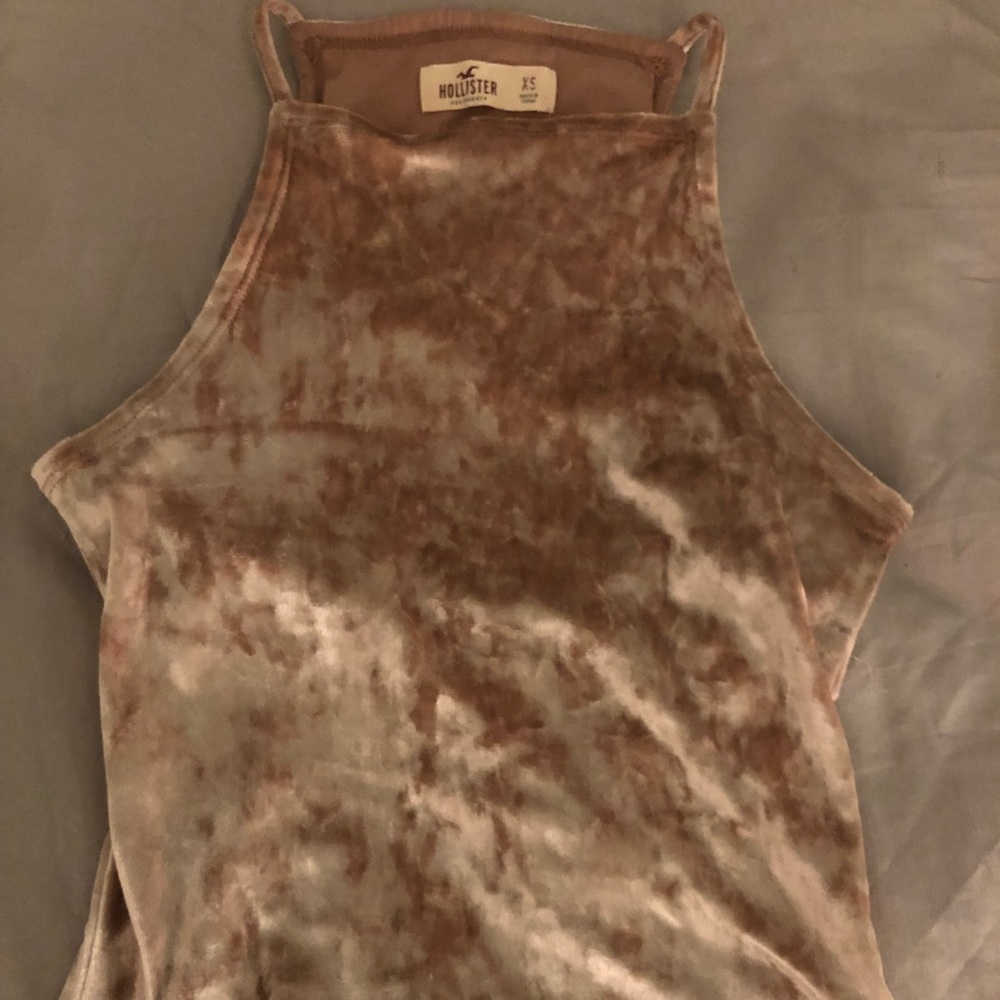 Gold velvet crop top
